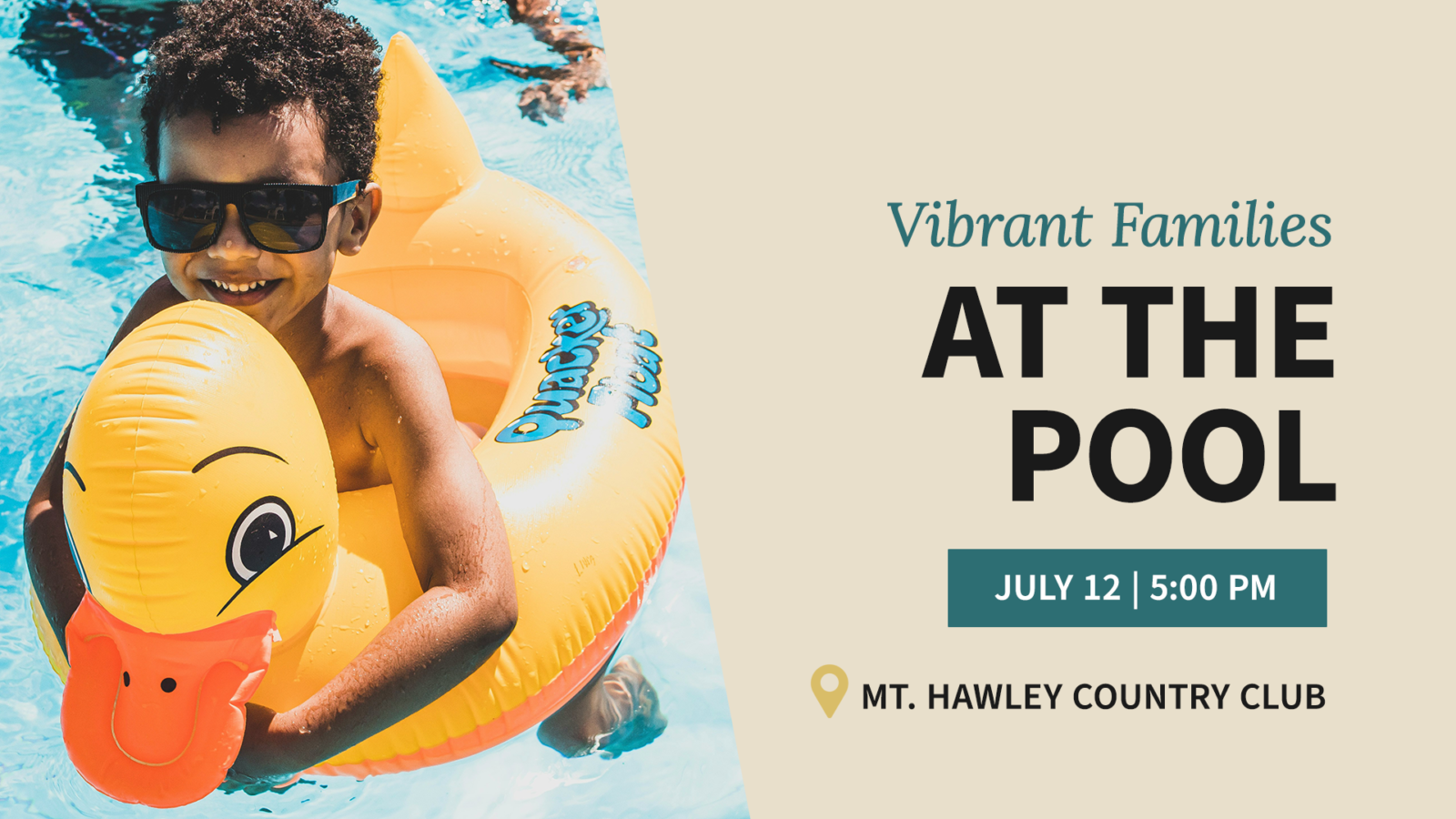 Vibrant Families at the Pool - July 12 5-8 PM at Mt. Hawley